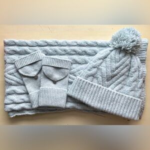 Cozy Knit Hat, Scarf and Mittens Set